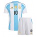 Maillot de foot Argentine Lionel Messi #10 Domicile vêtements enfant Copa America 2024 Manches Courtes (+ pantalon court)